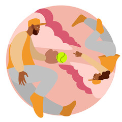 Dad daughter PinkYellowBlue 2