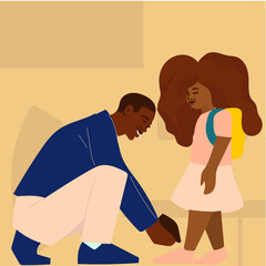 Black dad and daughter shoes