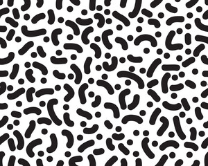 Seamless pattern with black confetti on a white background