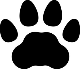 Black silhouette of a paw print