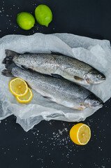 Purified fish on craft paper