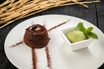 french dessert with ice cream
