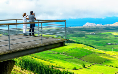 Manta de retalhos. Miradouro da Serra do Cume na Ilha Terceira, Açores