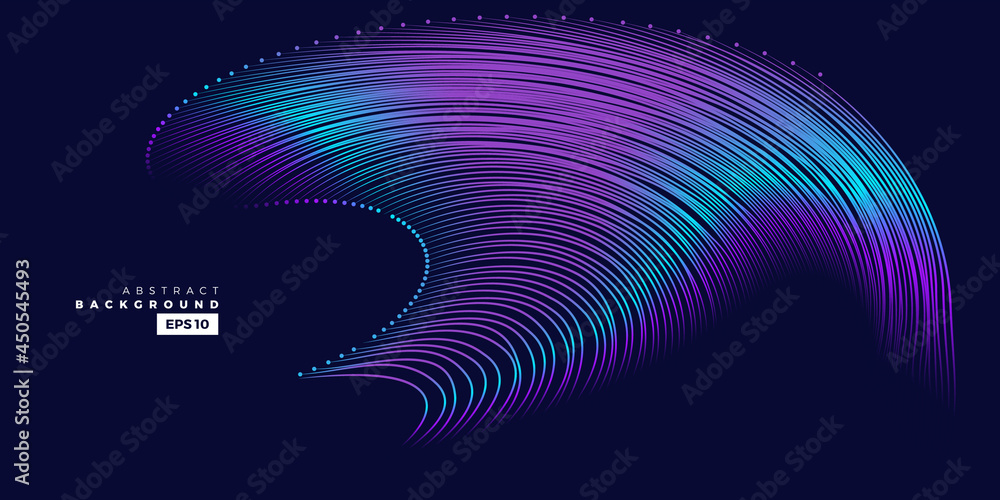 Aufkleber wave vector element with abstract colorful gradient lines for website, banner and brochure, curve fl