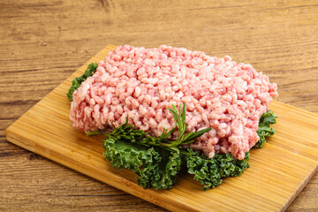 Raw pork minced meat for cooking