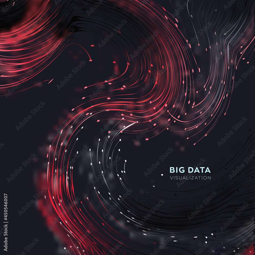 Poster fiber optics, data transformation vector background. big data technology, future of internet vector 