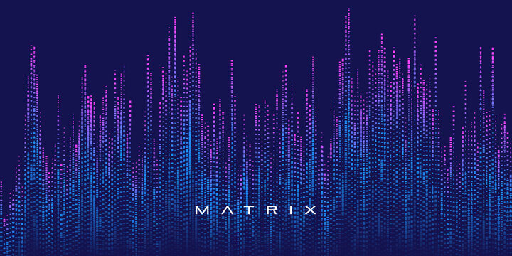 Matrix background . Binary code, data and technology background. In concept of Coding or Hacker.