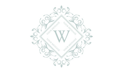 Modern emblem, sign, template. Luxury logo design with letter W. Vector illustration for creating monograms.