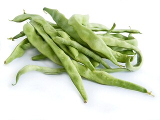 green,long husks of string-bean vegetable