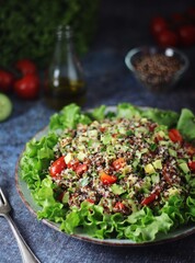 Quinoa and avocado salad - typical food in Peru	