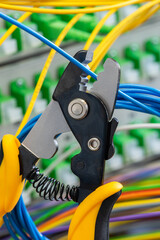 Stripper cutter tool for optical fiber cables, telecommunication service