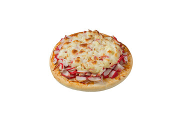 Italian pizza isolated on white background with clipping path