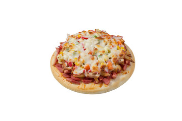 Italian pizza isolated on white background with clipping path