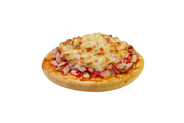 Italian pizza isolated on white background with clipping path
