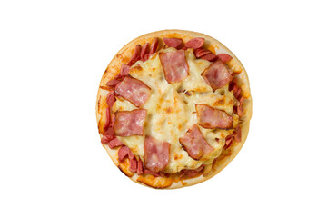 Italian pizza isolated on white background with clipping path