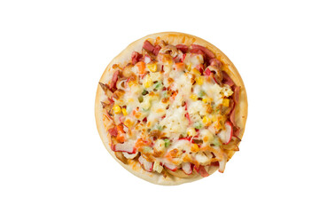 Italian pizza isolated on white background with clipping path