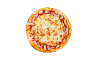 Italian pizza isolated on white background with clipping path