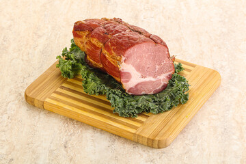 Delicous pork cured meat isolated