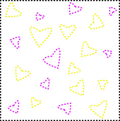 hearts pattern dotted love holiday postcard