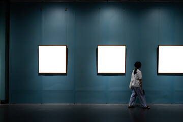 interior of gallery - obrazy, fototapety, plakaty
