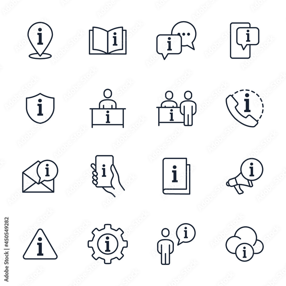Poster set of info and help elements symbol template for graphic and web design collection logo vector illu