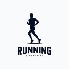 Fototapeta na wymiar Running silhouette logo design vector