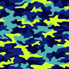 Texture military camouflage seamless pattern. Abstract army and hunting endless ornament for fabric and fashion textile print. Vector background.