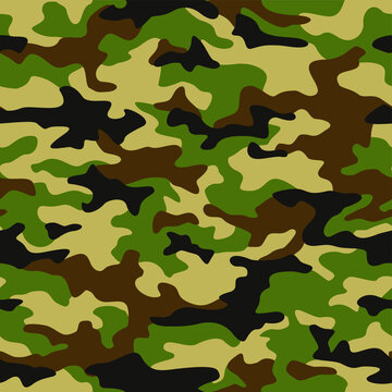 Texture military camouflage seamless pattern. Abstract army and hunting endless ornament for fabric and fashion textile print. Vector background.
