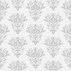 Decorative pattern seamless pattern. Decorative wallpaper. Floral trendy ornament. Gray pattern on a white background. Vector texture.