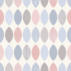 seamless pattern. Geometric shapes, circle, patterns, pastel colors, blue, beige, gray fabric print.