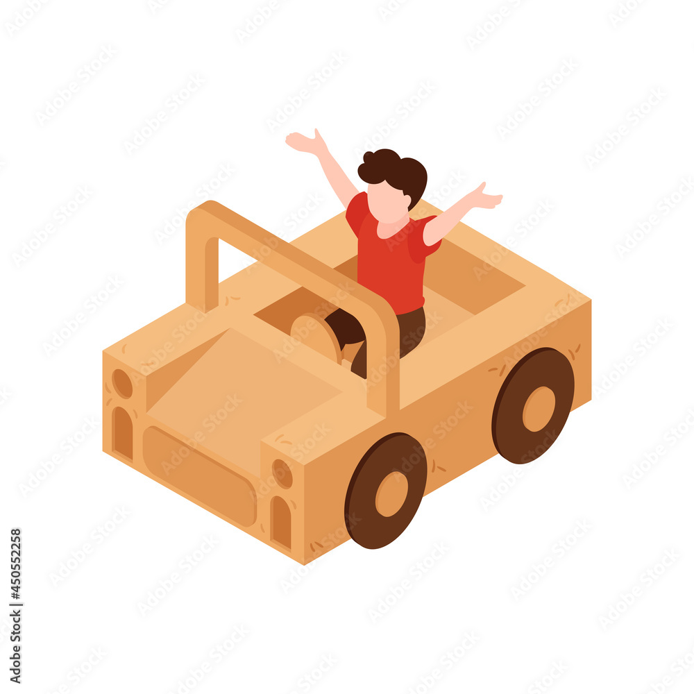 Canvas Prints cardboard car illustration