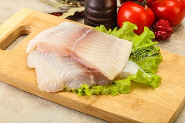 Raw pangasius fillet for cooking