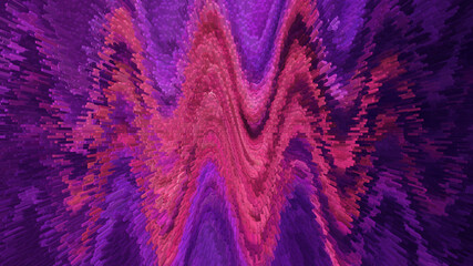 Wave of pink extruded abstract background 3d render. Modern art, beautiful 3D illustration wallpaper, Fantasy artwork.