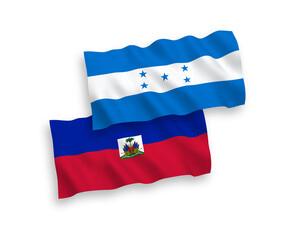 Flags of Republic of Haiti and Honduras on a white background