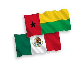 Flags of Mexico and Republic of Guinea Bissau on a white background