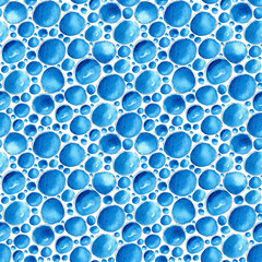 Seamless pattern with watercolor bubbles.
