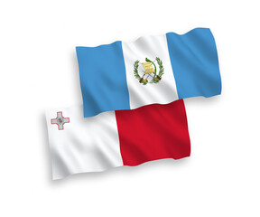 Flags of Malta and Republic of Guatemala on a white background