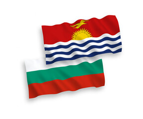 Flags of Republic of Kiribati and Bulgaria on a white background
