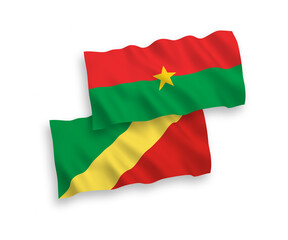Flags of Burkina Faso and Republic of the Congo on a white background