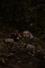 Stalker woman surviving in abandoned places