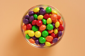 Fototapeta na wymiar Colorful skittles candies