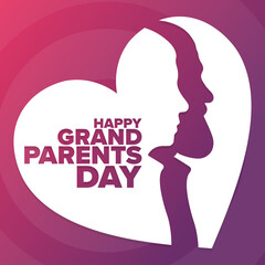 Happy Grandparents Day. Holiday concept. Template for background, banner, card, poster with text inscription. Vector EPS10 illustration.
