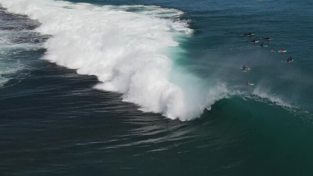 Aerial drone footage of surfer getting barreled at Jake&rsquo;s point, Kalbarri, Western Australia