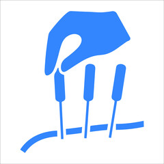 Acupuncture alternative medicine or needles icon