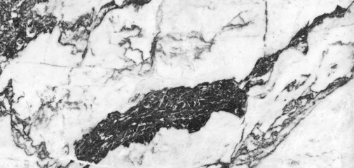 Carrara marble with black curly veins across the white surface, Carrara white tiles marble, glossy...