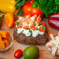 baked and stuffed sweet potato
