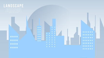 City view of city buildings at night, Illustration Vector EPS 10