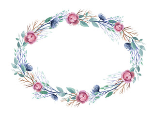 watercolor seamless border beautiful plants and flowers