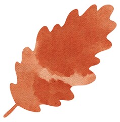 Hand drawing abstract watercolor autumn leaves silhouette. Use for poster, print, postcard, card, pattern, wedding, birthday, festival, celebration, fabric, textile