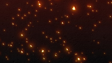 Fototapeta na wymiar 粒が荒くざらざらとした印象の火花と火の粉